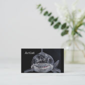 アルフレッド・フォックスによる「海の捕食者」絵画 名刺 (スタンド正面)