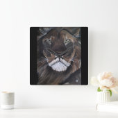 アルフレッド・フォックスによる「獣の王」の絵画 スクエア壁時計 (ホーム)