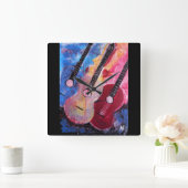 アルフレッド・フォックスによる「Jamming be Goode Painting」 スクエア壁時計 (ホーム)