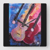 アルフレッド・フォックスによる「Jamming be Goode Painting」 スクエア壁時計 (正面)