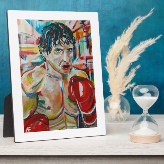 アルフレッド・フォックスによる「The Boxer」絵画 フォトプラーク (側面)