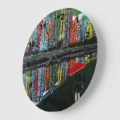 アルフレッド・フォックスの秋の反射絵 ラージ壁時計 (傾斜)