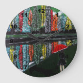 アルフレッド・フォックスの秋の反射絵 ラージ壁時計 (正面)