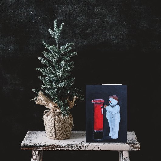 アルフレッド・フォックスの「雪だるまのサンタへの手紙」絵画 カード