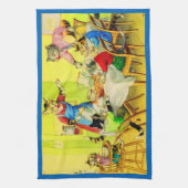 アルフレッド・マインツァー猫ディナー災害プリント キッチンタオル (縦)