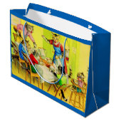 アルフレッド・マインツァー猫ディナー災害プリント ラージペーパーバッグ (裏面アングル)