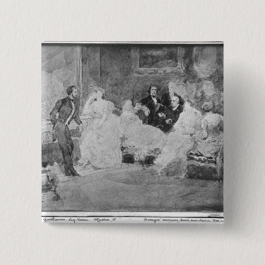 アルフレッドde Musset Eugene Delacroix 缶バッジ (正面)