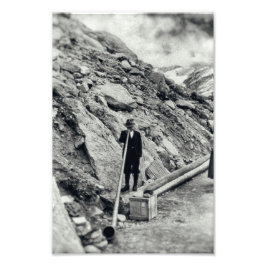 アルフーンモノクロームヴィンテージアルパインホルンミュージック フォトプリント           