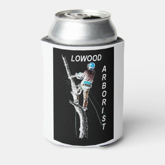 アルブアートアルボリスト樹木外科医チェーンソー風景 缶クーラー (缶裏面)