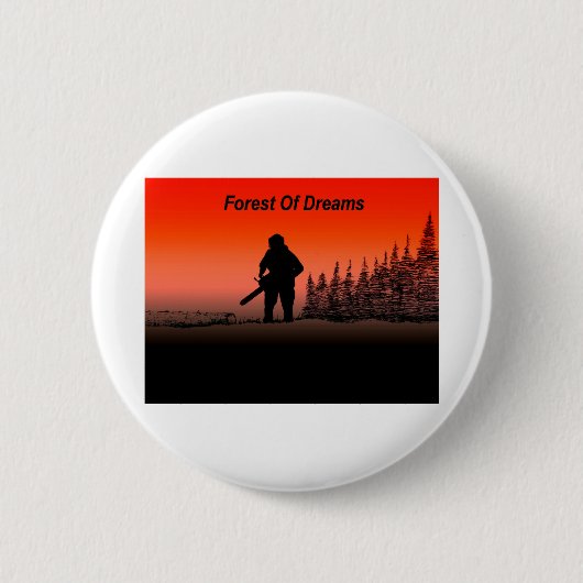 アルブアートアルボリスト樹木外科医チェーンソー風景 缶バッジ (正面)