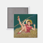 アルブエルヴィンテージ農業ファームピンアップガール マグネット (正面/裏面)