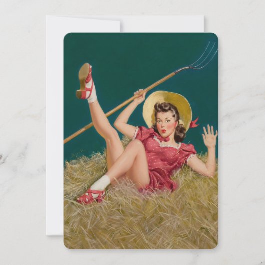 アルブエルヴィンテージ農業ファームピンアップガール 招待状 (正面)