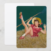 アルブエルヴィンテージ農業ファームピンアップガール 招待状 (正面/裏面)