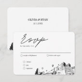 アルブケキ結婚のRSVP伝統的食事オプション エンクロージャーカード (正面/裏面)