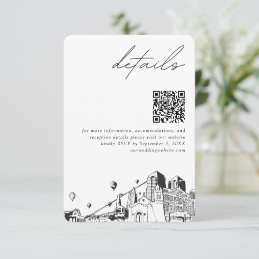 アルブケ結婚ルのモダン詳細QRコード エンクロージャーカード (スタンド正面)