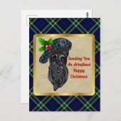 アルブトノクランバッジ&タータンチェッククリスマス ポストカード (正面/裏面)