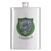 アルブトントスコティッシュクランタータンチェックとクレスト フラスク (正面)