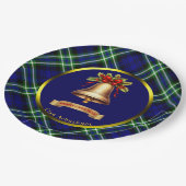 アルブトントタータンチェックパーソナライズされたクリスマス ペーパープレート (アングル)