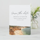 アルブフェイラのビーチ、ポルトガル　写真　保存日 招待状 (スタンド正面)