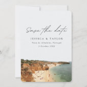 アルブフェイラのビーチ、ポルトガル　写真　保存日 招待状 (正面)