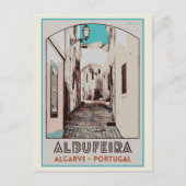 アルブフェイラオールドタウンイラストレーションアルガルヴポルトガル ポストカード (正面)