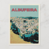 アルブフェイラビーチfrom the skyポルトガルイラストレーション ポストカード (正面)