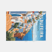 アルブフェイラポルトガルトラベルアートヴィンテージ フリースブランケット (正面(横))