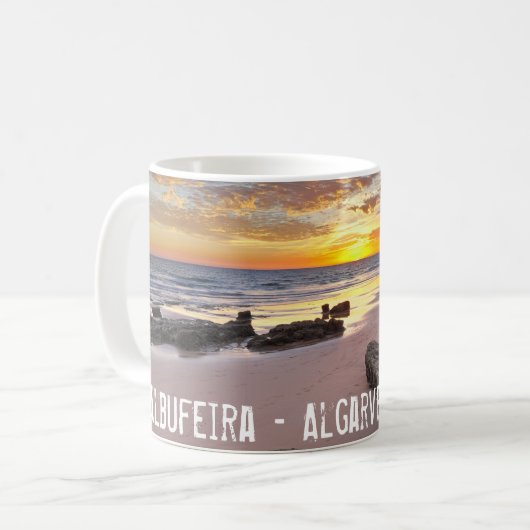 アルブフェイラ – ポルトガル。アルガルヴェでの夏休み コーヒーマグカップ (正面左)