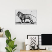 アルブレチドゥラー版木、銅版、版画ライオン ポスター (ホームオフィス)