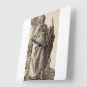 アルブレヒト・デュラーによる使徒の聖バルトロミュー スクエア壁時計 (傾斜)