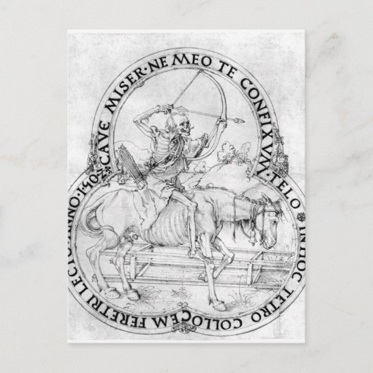 アルブレヒト・デュラーによる馬の最後の死 ポストカード (正面)