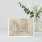 アルブレヒト・デュラーの座りライオン二頭 ポストカード (スタンド正面)