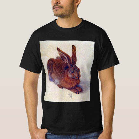 アルブレヒト・デューラーによる「若い野兎」 ルネサンスの美術 Tシャツ (正面)
