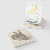 アルブレヒトDurer著若いノウサギ ストーンコースター (横)