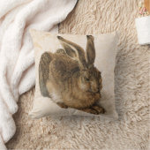 アルブレヒトDürer -花の記号の背部著ノウサギ クッション (ブランケット)