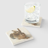 アルブレヒトDÜRER -若いノウサギ1502年 ストーンコースター (横)