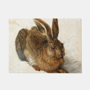 アルブレヒトDÜRER -若いノウサギ1502年 ドアマット