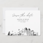 アルブ結婚ケキモダンの日付の保存 招待状 (正面)