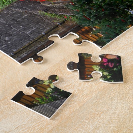 アルプスとオーストリアのハルスタットの教会と村 ジグソーパズル (側面)