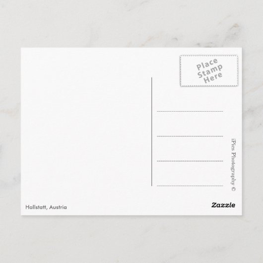アルプスとオーストリアのハルスタットの教会と村 ポストカード (裏面)