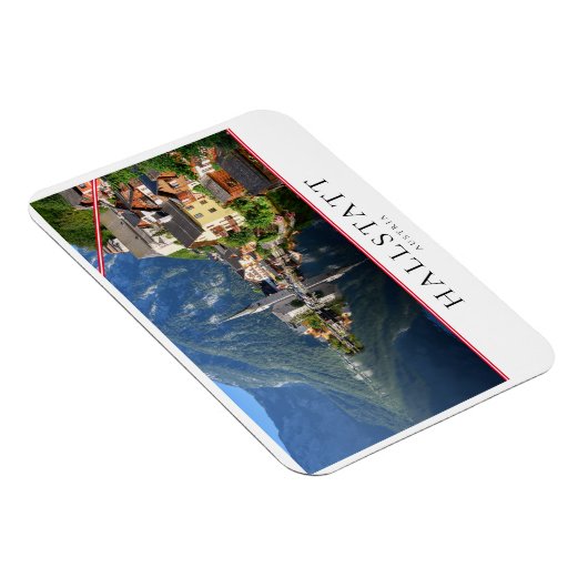 アルプスとオーストリアのハルスタットの教会と村 マグネット (右側)