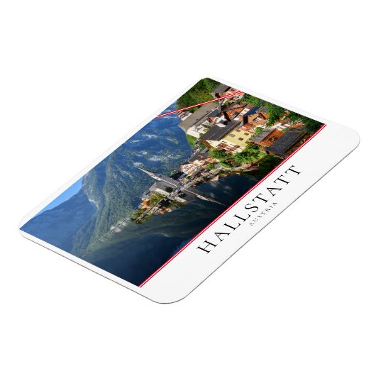 アルプスとオーストリアのハルスタットの教会と村 マグネット (左側)