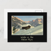 アルプスのイタリアン冬、レトロなスタイル旅行 ポストカード (正面/裏面)