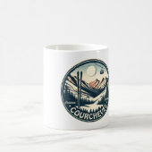 アルプスのギフトスティにフランスのコーチヴェル・スキーリゾート コーヒーマグカップ (中央)