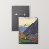 アルプスのゴッタード峠 缶バッジ (正面/裏面)