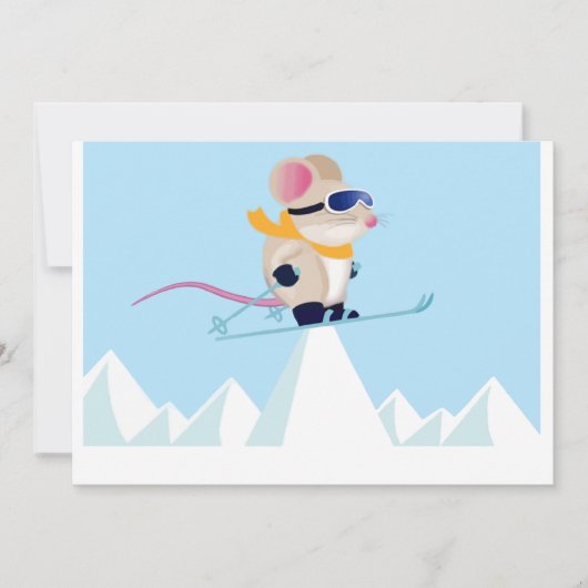 アルプスのスキーパトロールのマウス 招待状 (正面)