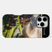 アルプスのトラクターサンセット iPhoneケース (裏面横)