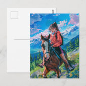 アルプスのマンガ的な馬術アドベンチャー ポストカード (正面/裏面)