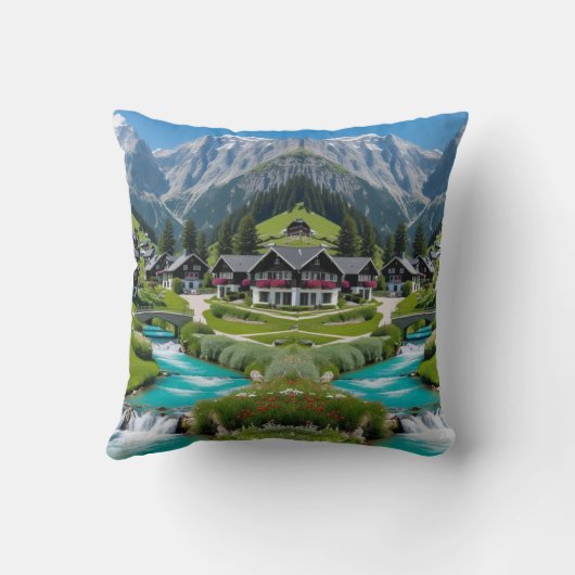 「アルプスの夢 – セレニティと柔らかさ クッション (裏面)