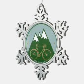 アルプスの寒いマウンテンバイク スノーフレークピューターオーナメント (右)